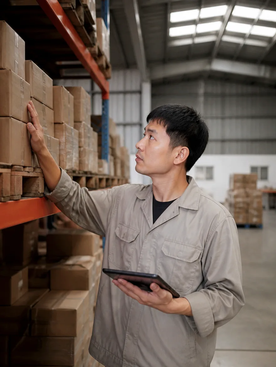 Nhân sự kho vận kiểm hàng tại doanh nghiệp phân phối