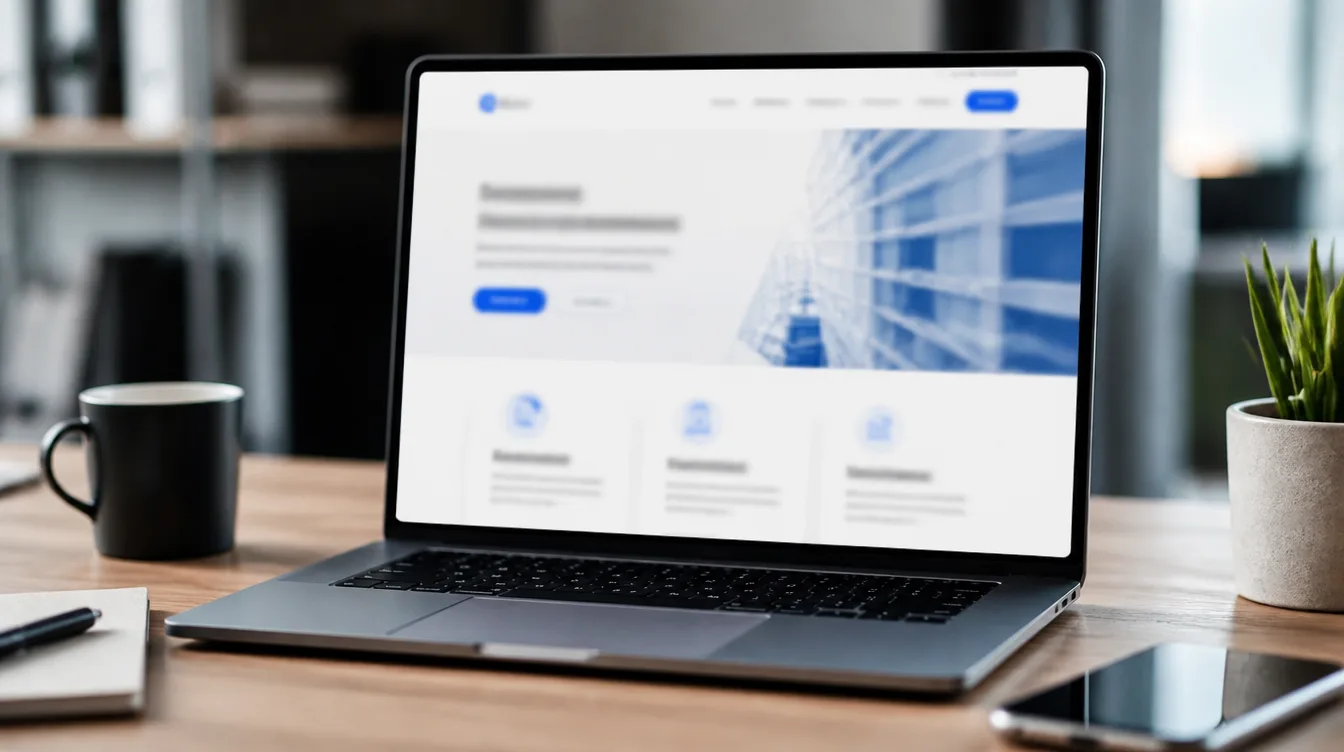 Giao diện website doanh nghiệp trên màn hình